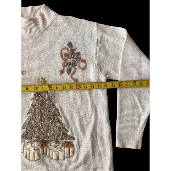 Vintage Victoria Jones Embroidered Christmas Tree Sweater Women’s Size Medium - Picture 7 of 8